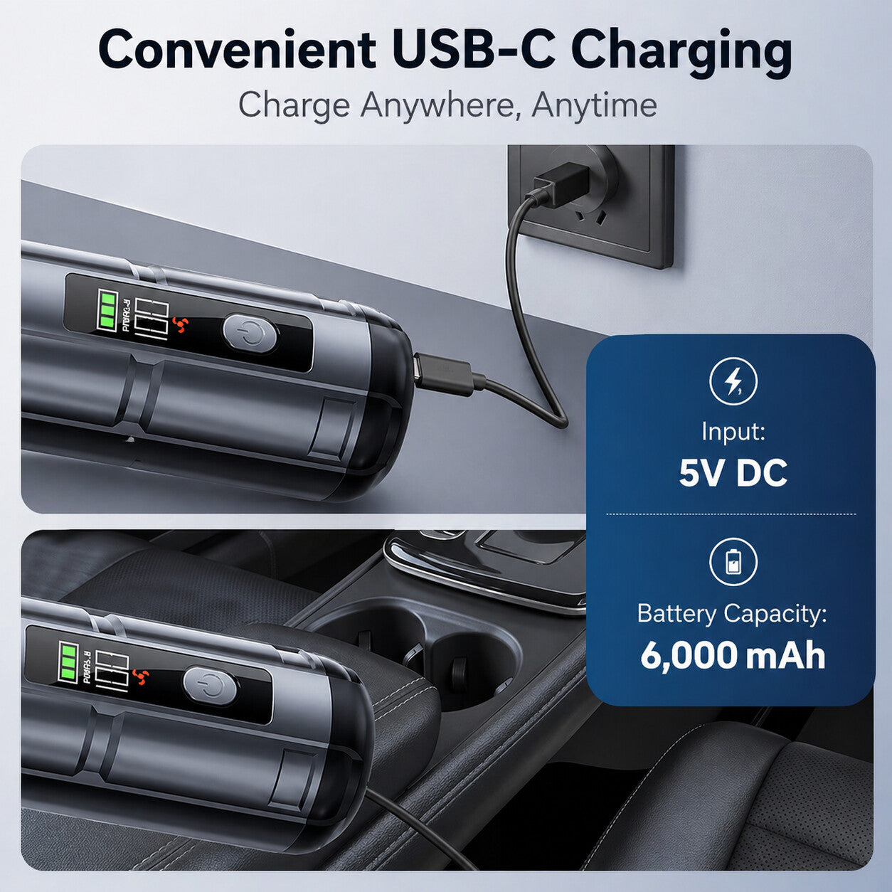 차량/책상 USB 무선 청소기