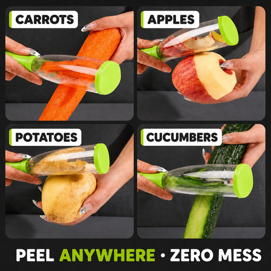 Vegetable Peeler with Catching Container - Random Color