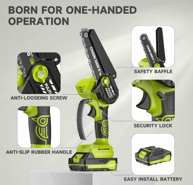 (신품) 6인치 미니 전기톱 880w 19.7 FT/S 20V 2Ah