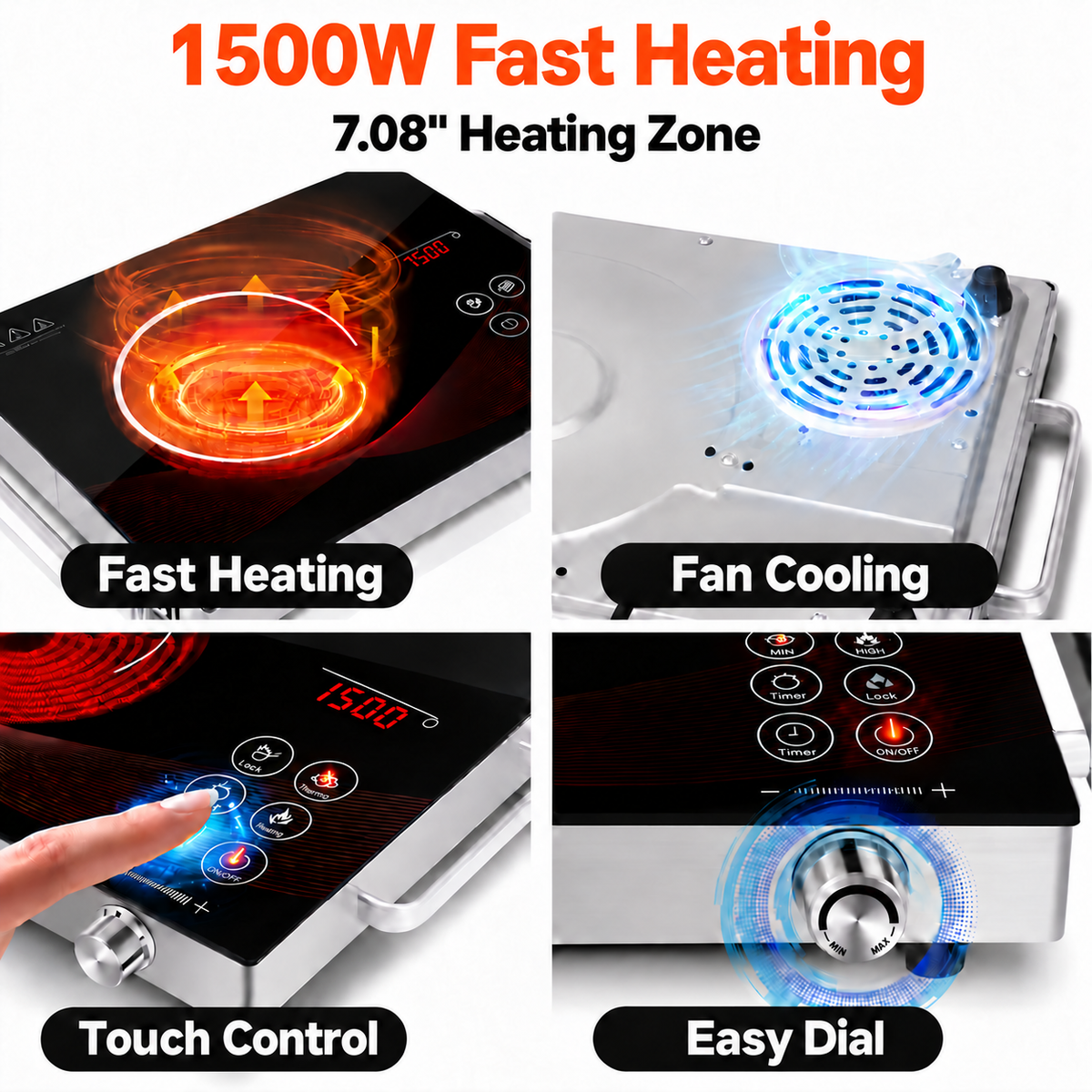 Infrared Ceramic Cooktop 1500W