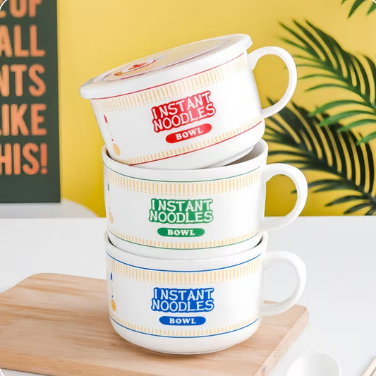 세라믹 컵누들 그릇 - 3개 세트