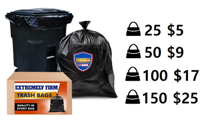 (신품) 55-60 갤런 대형 쓰레기봉투 25장