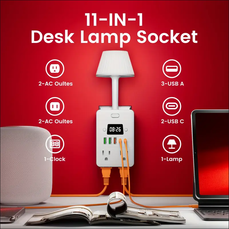 비상등 + 시계 파워 스트립 (멀티탭) 1250W