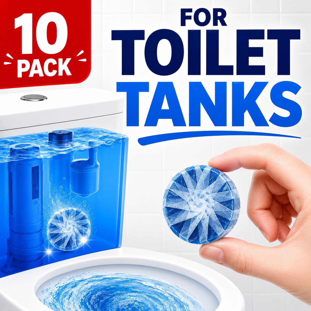 Vacplus Auto Toilet Bowl Cleaner - 10 Pack