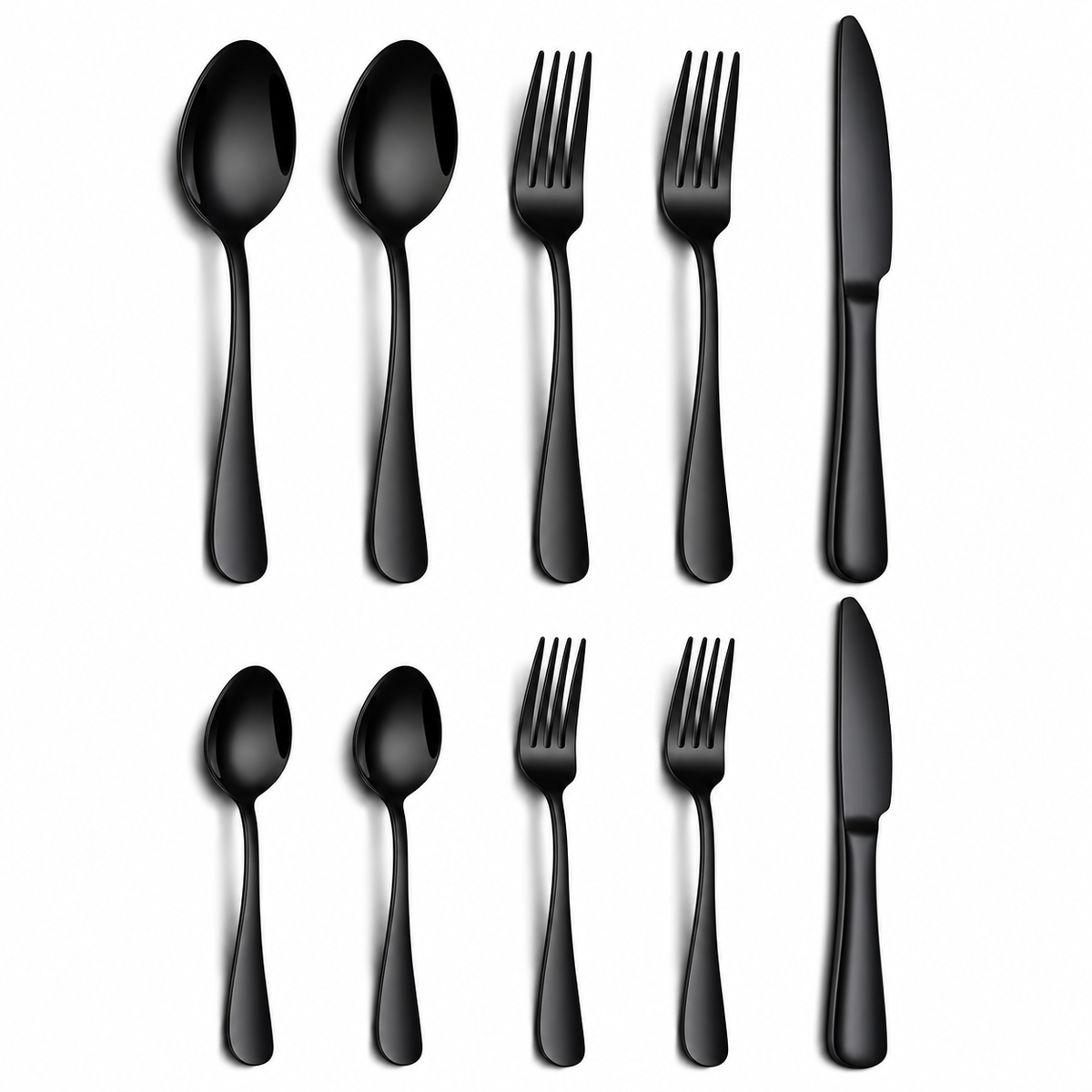 블랙 스테인리스 Silverware Set - 10개