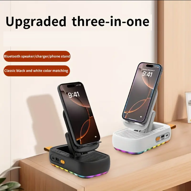 (신품) 3-IN-1 폰/태블렛 거치대 + 충전 + 스피커