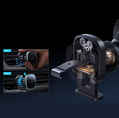 (신품) LED 차량용 폰 무선충전 거치대 - 에어컨 벤트 거치용