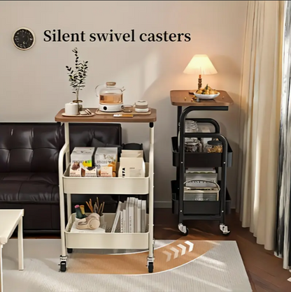 우드탑 3단 메탈 메쉬카트