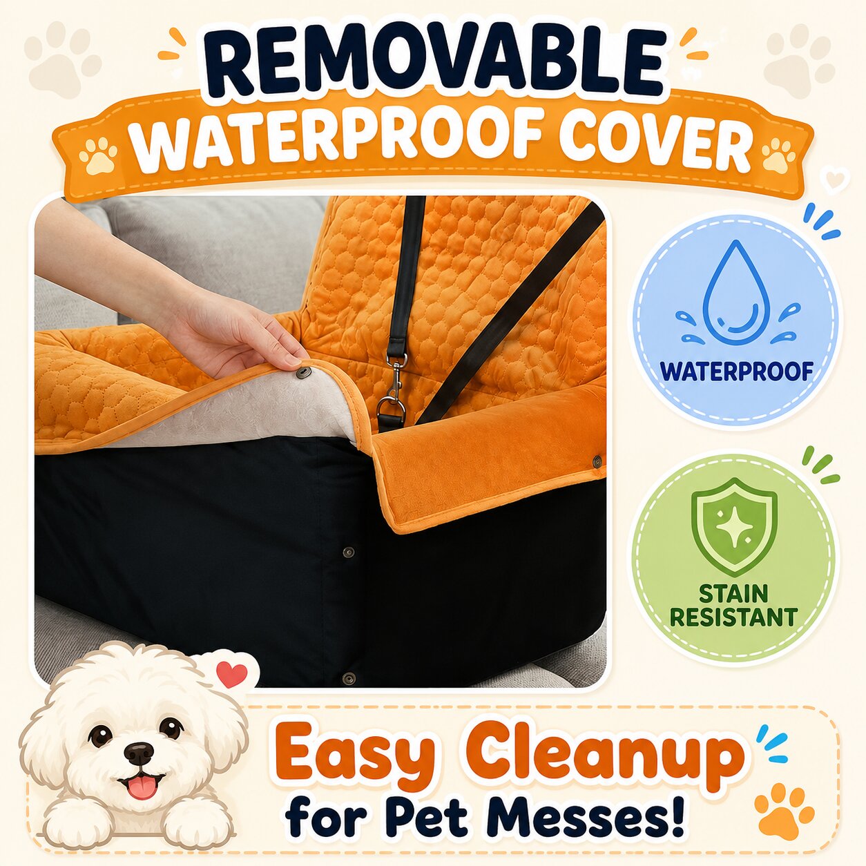 Memory Foam Dog Car Booster Seat
