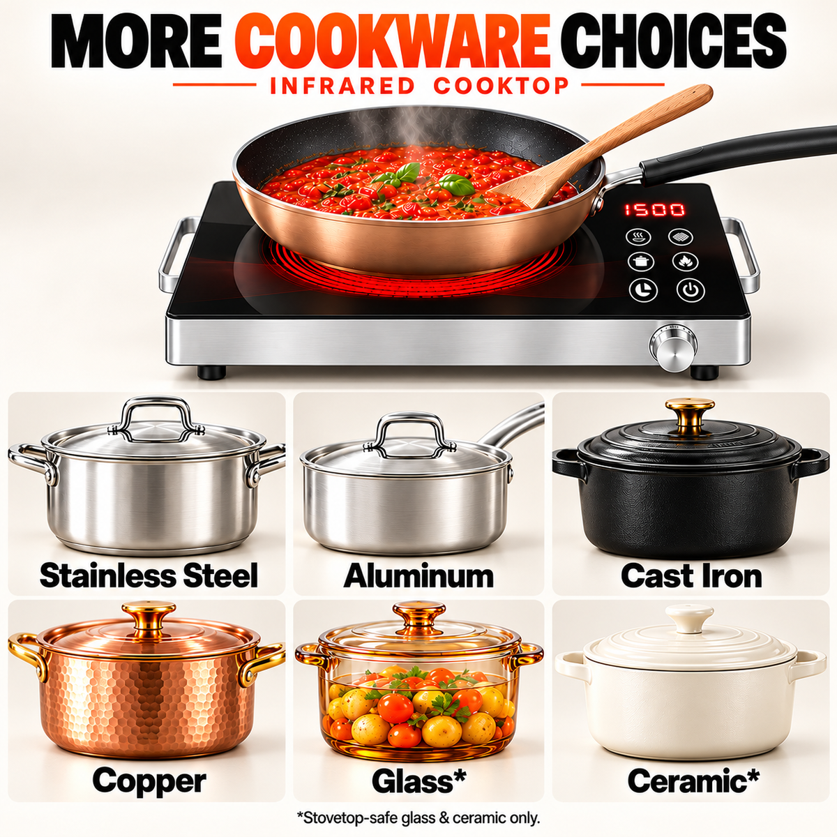 Infrared Ceramic Cooktop 1500W