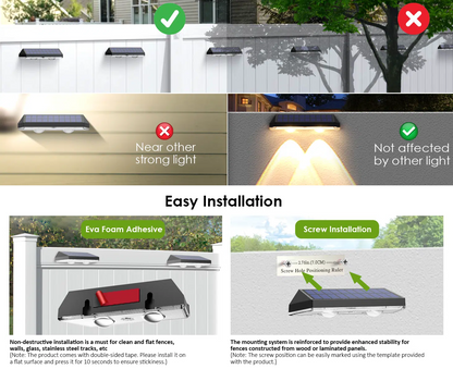 태양광 자동충전 울타리등 - 2개 / 8개 세트