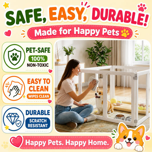Modular Dog Playpen - 4 Panel (35 x 35 x 22.4")