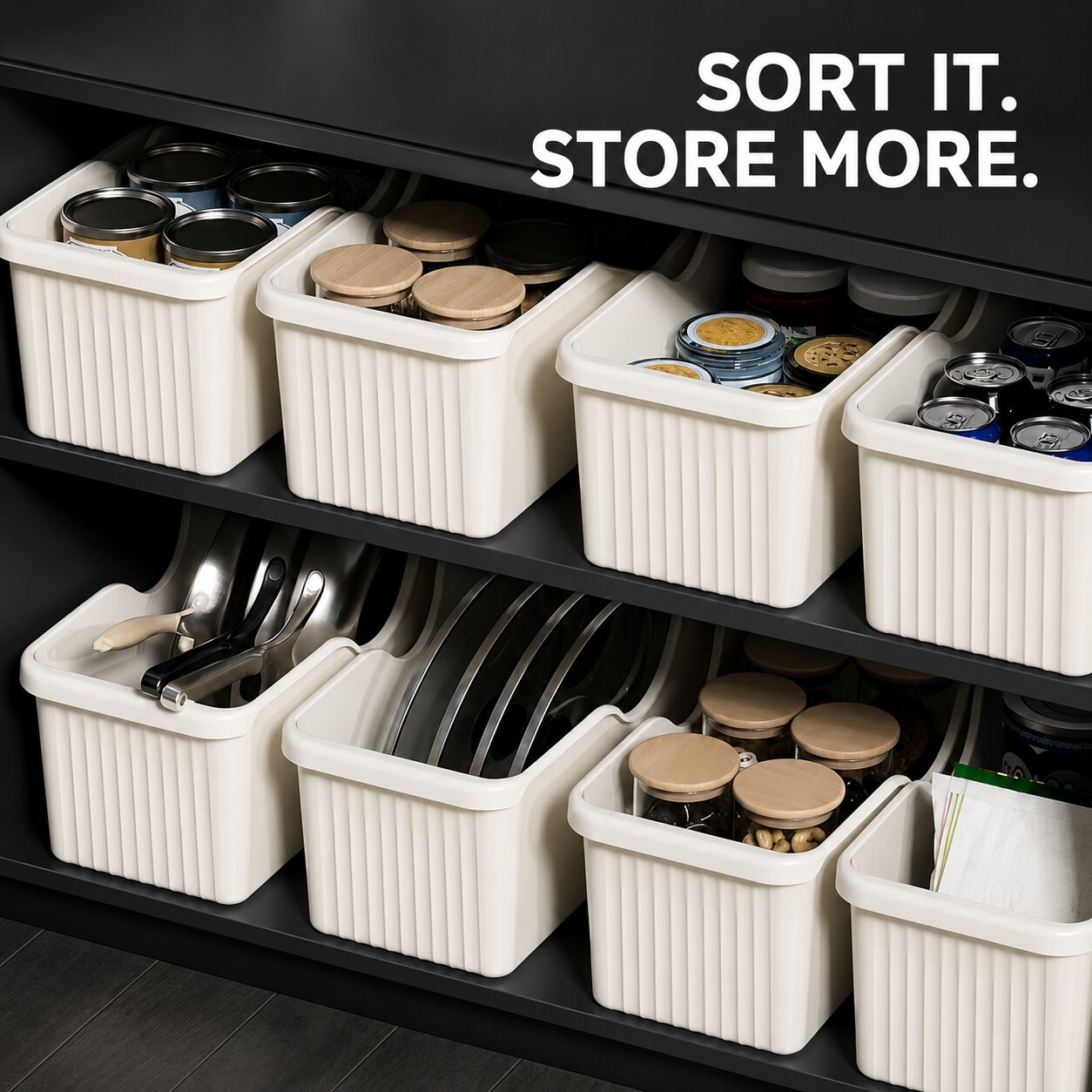 Rolling Pull-Out Storage Bin - Large (1-Pack)