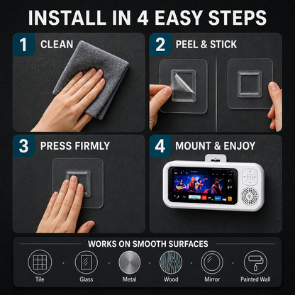Shower Phone Holder with Speaker