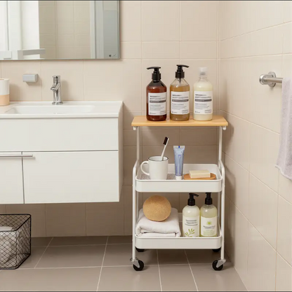 우드탑 3단 메탈 메쉬카트