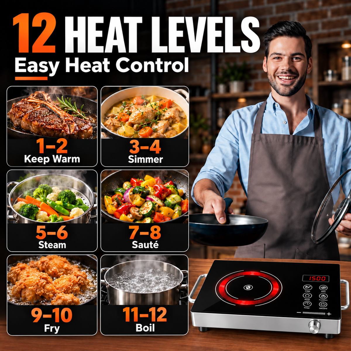 Infrared Ceramic Cooktop 1500W