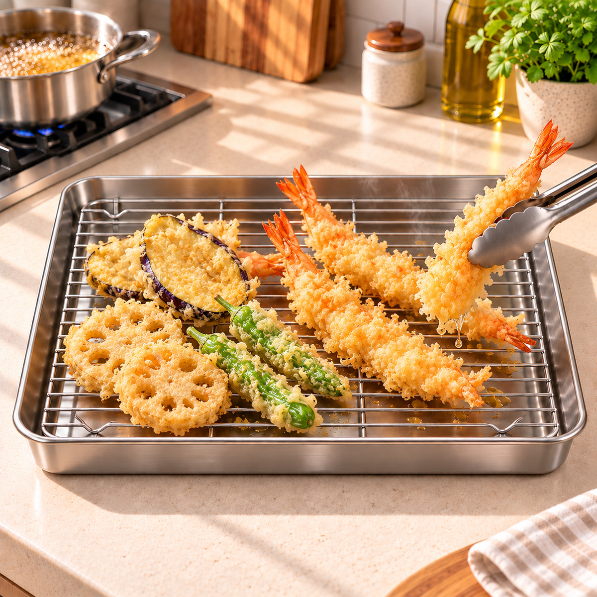 Deep Frying Rack with Tray