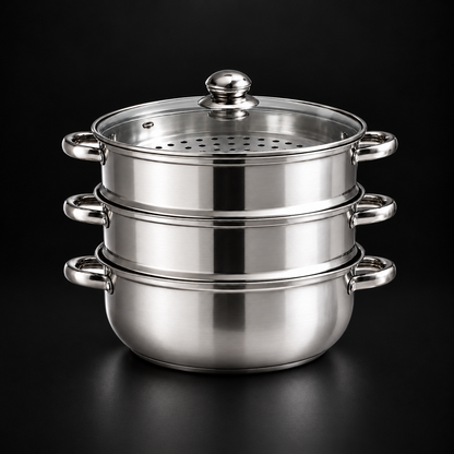 3-Tier Stainless Steel Steamer Pot