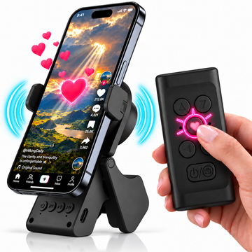 TikTok Remote & 스피커 휴대폰 거치대 - 페이지 터너, 카메라 셔터 (갤럭시 S - 리모컨 비호환)