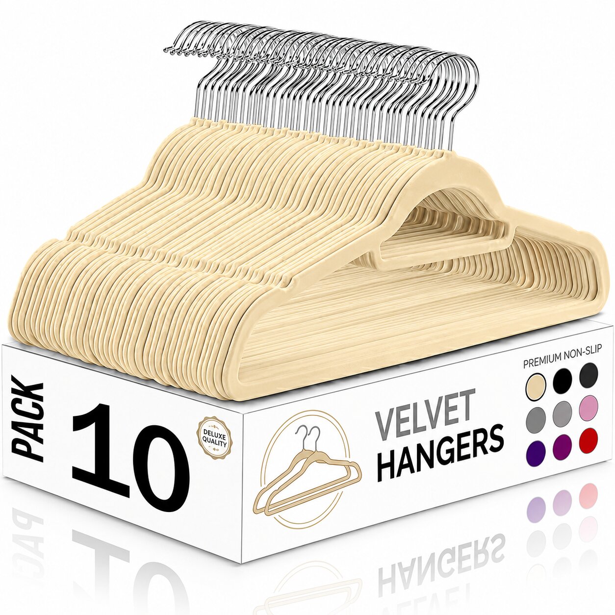 16" Slim Velvet Hangers for Women - 10 Pack