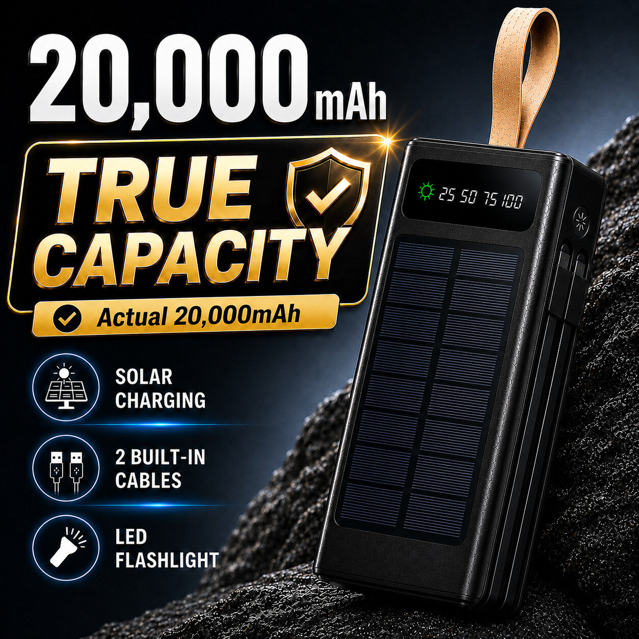 💥실측 20000 mAh - 태양광 파워뱅크