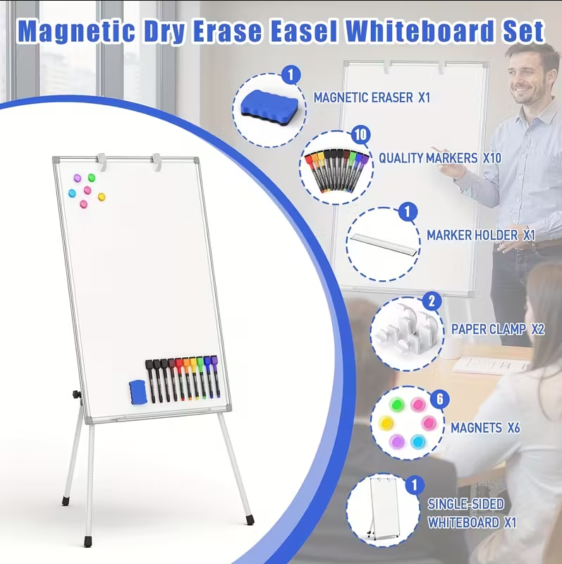 (신품) 36x24" 삼각대 화이트 보드 Set