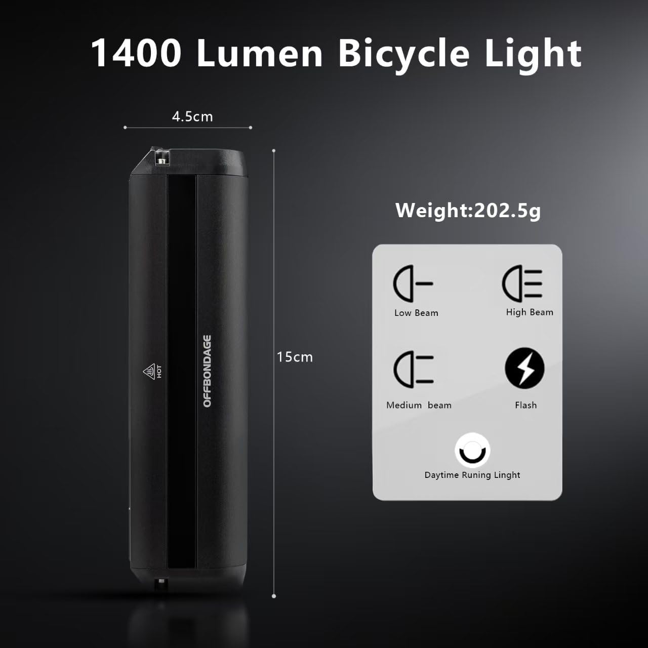 자전거 주행등 / 오토바이 보조등 1400lm