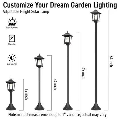 63인치 태양광 자동충전 가로등  ( 인테리어 /데코용 ) - 2개 세트