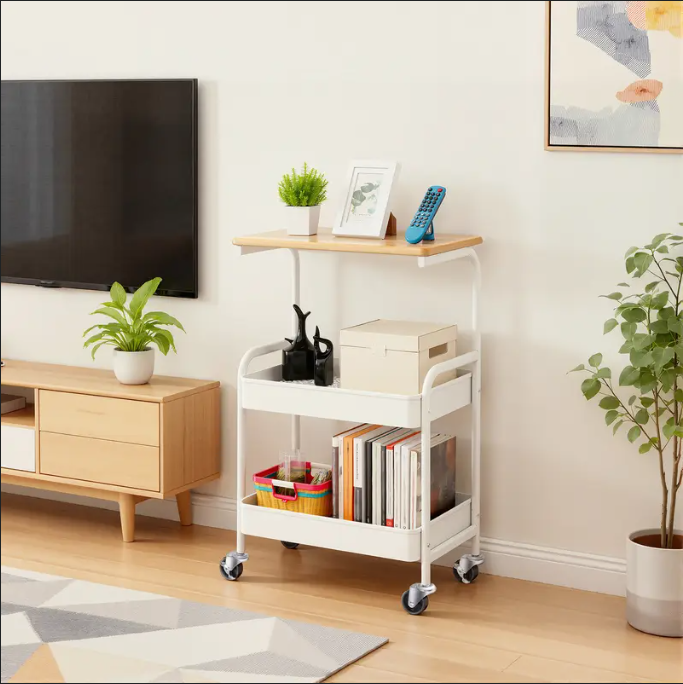 우드탑 3단 메탈 메쉬카트