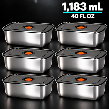 스테인리스 밀폐 용기 6개 세트 - 30 oz / 40 oz (본문 확인)