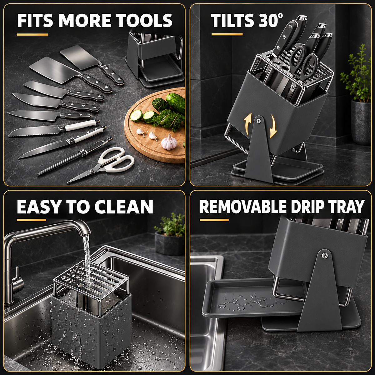 Stainless Steel Knife Block