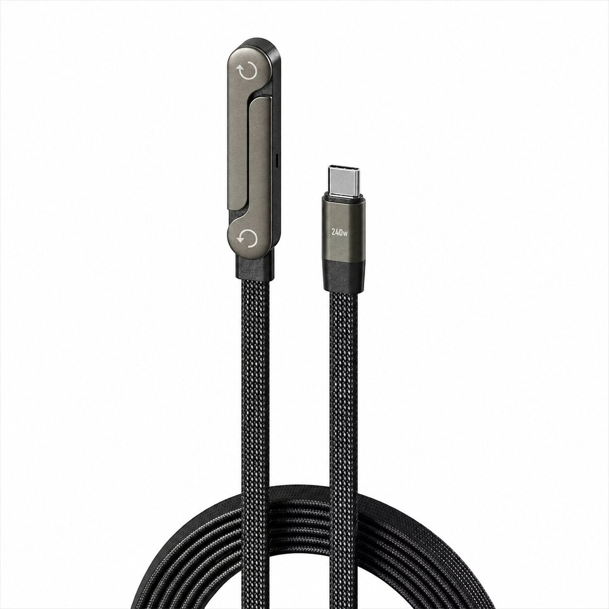  240W Fast Charging Cable with Built-in Phone Stand
