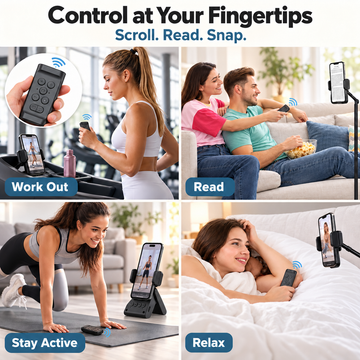 TikTok Remote & 스피커 휴대폰 거치대 - 페이지 터너, 카메라 셔터 (갤럭시 S - 리모컨 비호환)