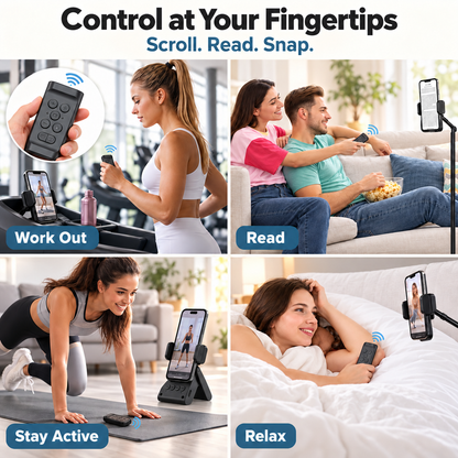 TikTok Remote & 스피커 휴대폰 거치대 - 페이지 터너, 카메라 셔터 (갤럭시 S - 리모컨 비호환)