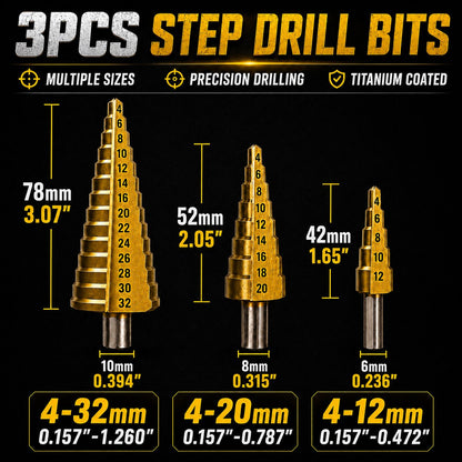 Step Drill Bit Set