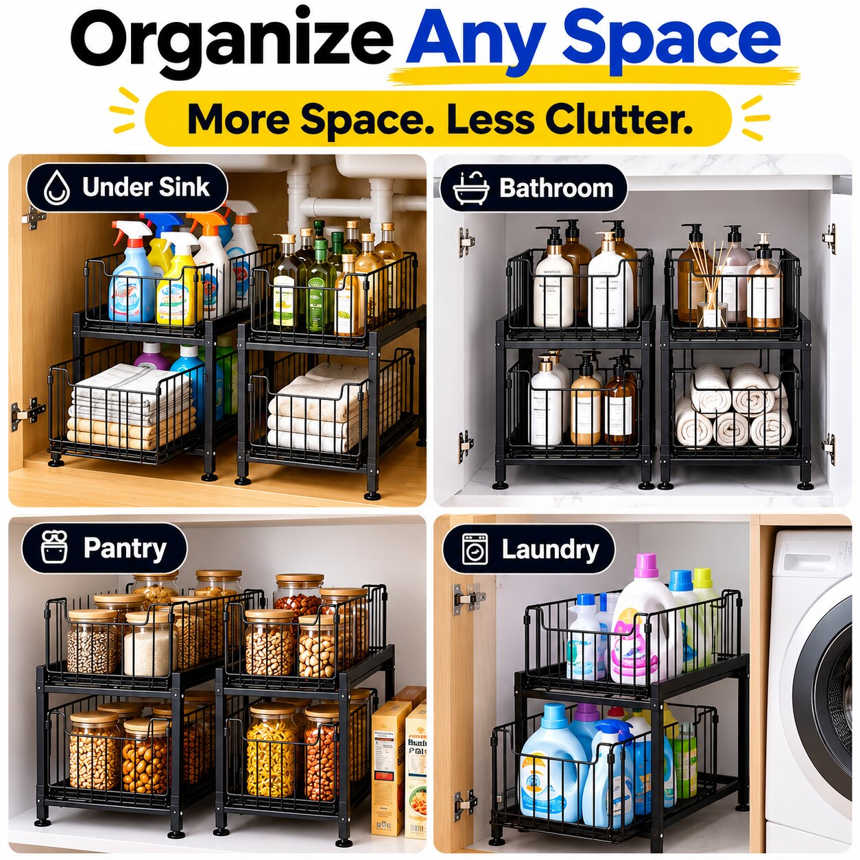 Under Sink Cabinet Organizer - 1 Pack