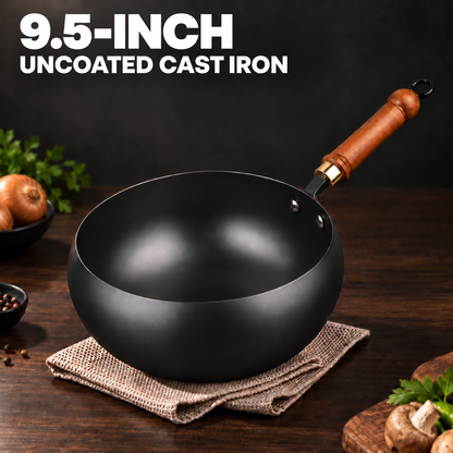 Fried Rice Wok - Cast Iron 9.5" (See Description)