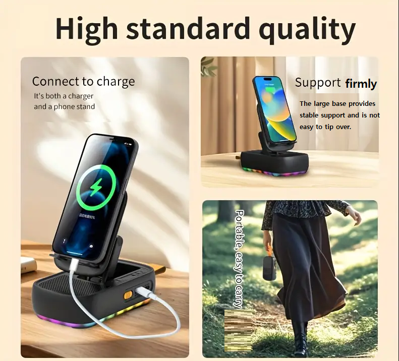 (신품) 3-IN-1 폰/태블렛 거치대 + 충전 + 스피커