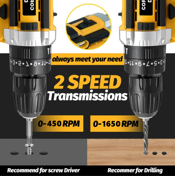 임팩트 드릴 398in-lbs 21V 2Ah x2