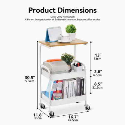 우드탑 3단 메탈 메쉬카트