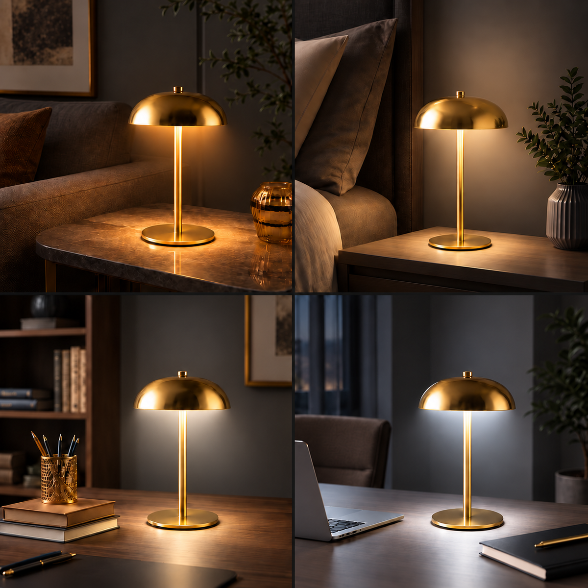무선 LED 버섯 램프
