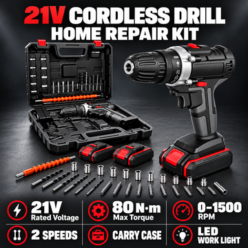 21V 무선 드릴 208 in-lbs, 2.0 Ah x 2