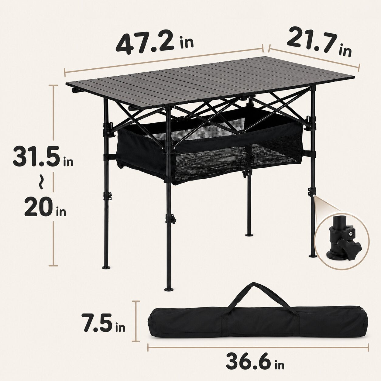 Roll-Up Camping Table