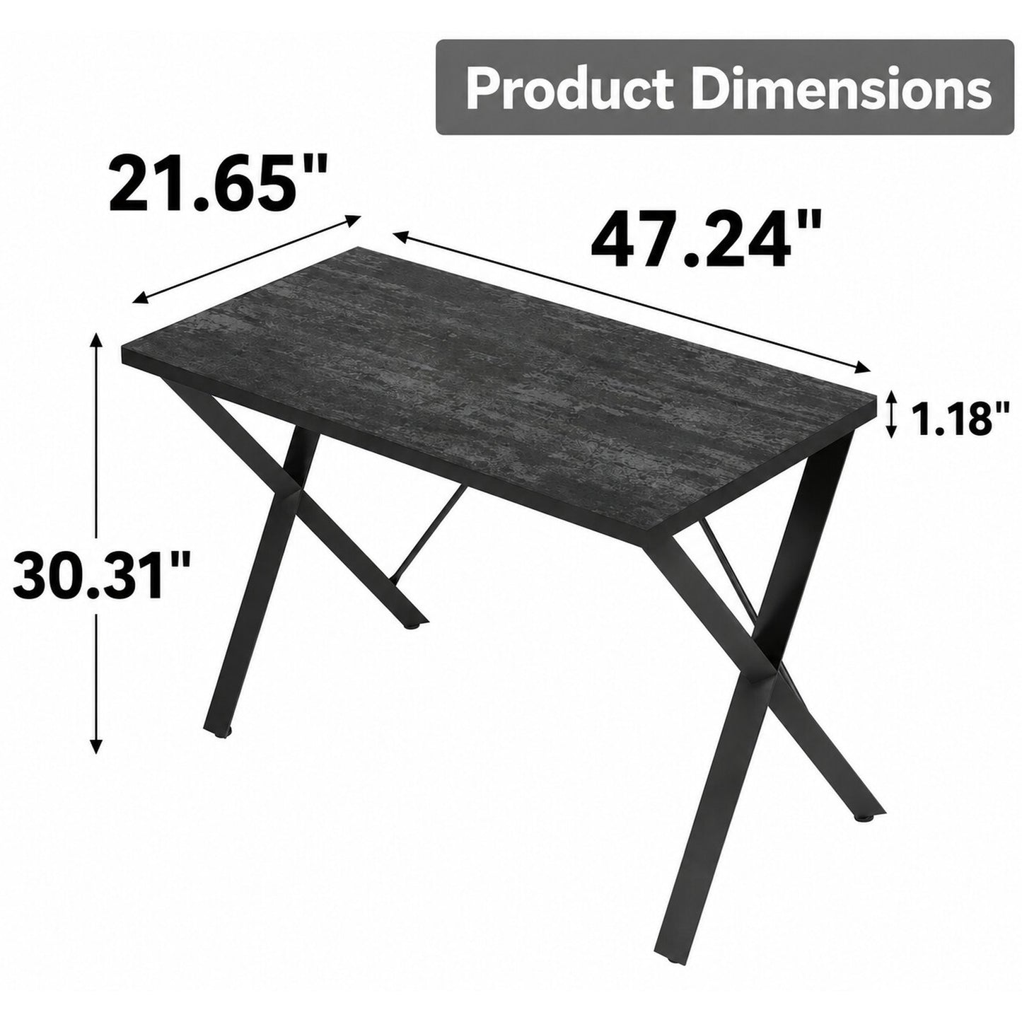 47 x 22" Desk