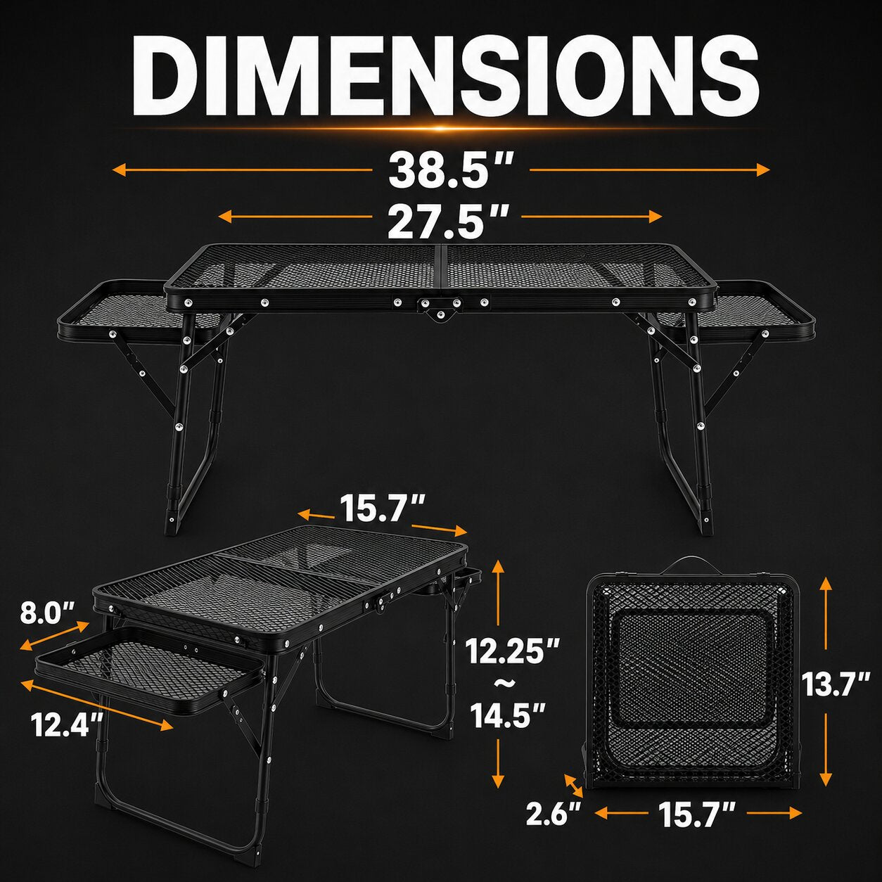 Low-Profile Metal Mesh Table