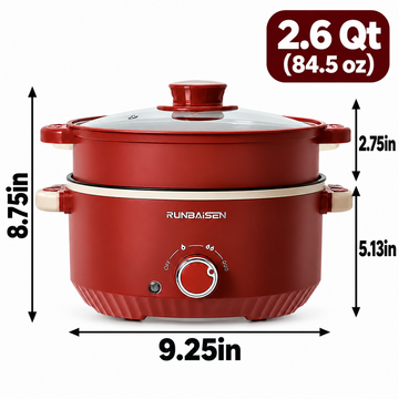 멀티쿠커 - 2.5  L / 84.5 oz (2-3인용, 빨간색)