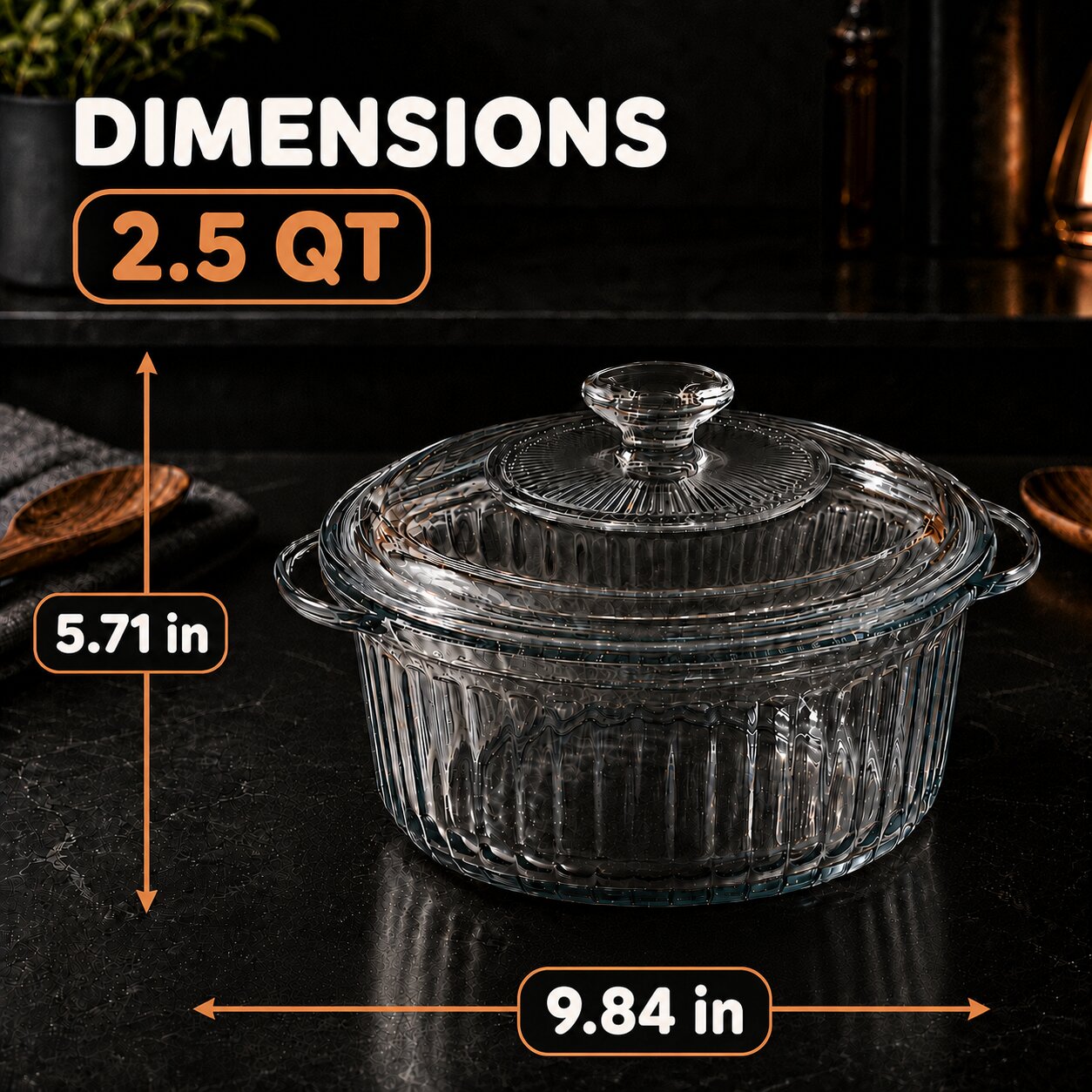 Glass Casserole Dish - 2.5QT