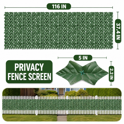 Artificial Ivy Privacy Fence Screen - 116" x 37.4" (See Description)