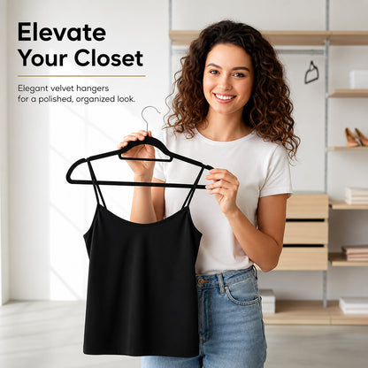 16" 슬림 벨벳 옷걸이 10개 - 여성용