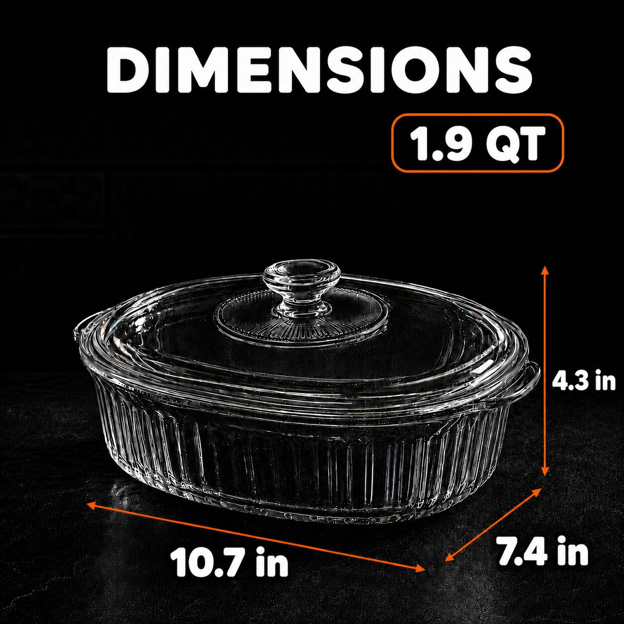 Casserole Baking Dish - 1.9 QT (Serves 1-2)